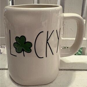 Rae Dunn White Mug with Green Shamrock